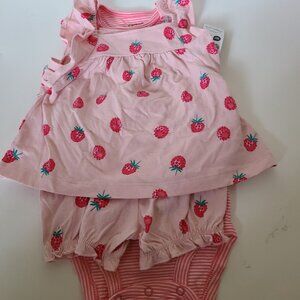 Carters Just One You Baby Girl 3 Piece Set Raspberry, 12M